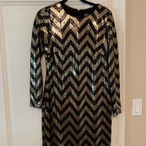 Vince Camuto, Chevron Sequin Dress